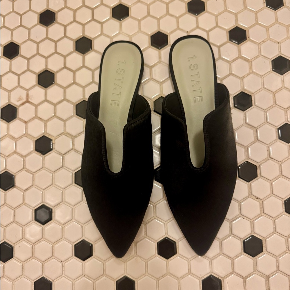 1. State Black Pointed-Toe Mules